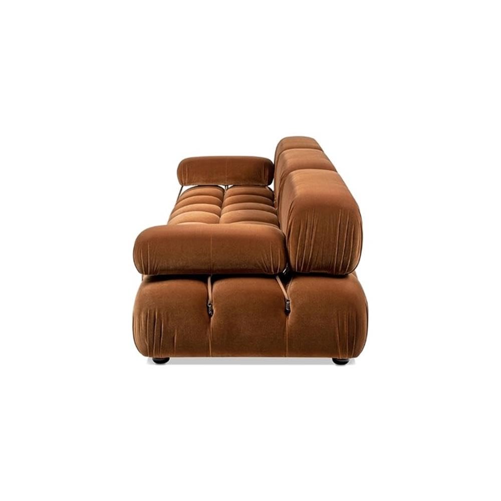 Burnt Orange Velvet 3-Piece Modular Sofa S4182