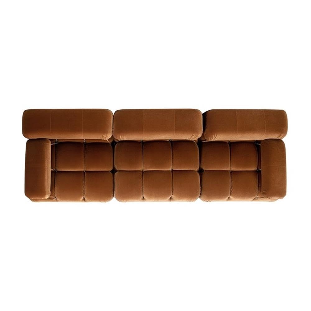 Burnt Orange Velvet 3-Piece Modular Sofa S4182
