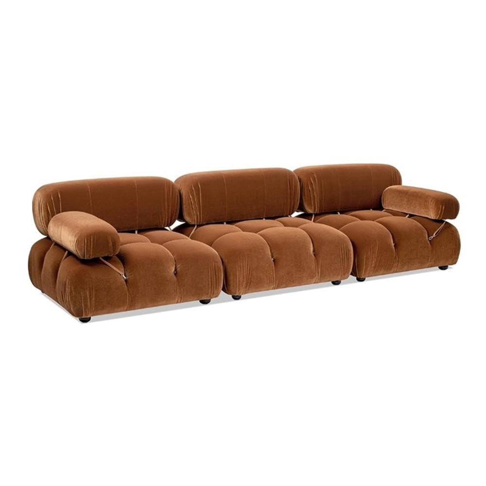Burnt Orange Velvet 3-Piece Modular Sofa S4182