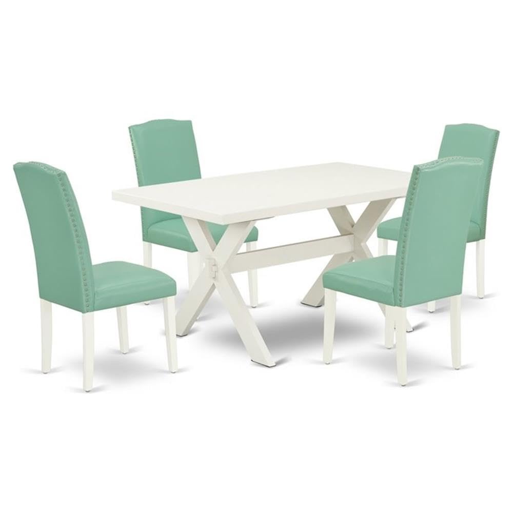 5 Piece Kitchen Table Set with Faux Leather Chairs S2582