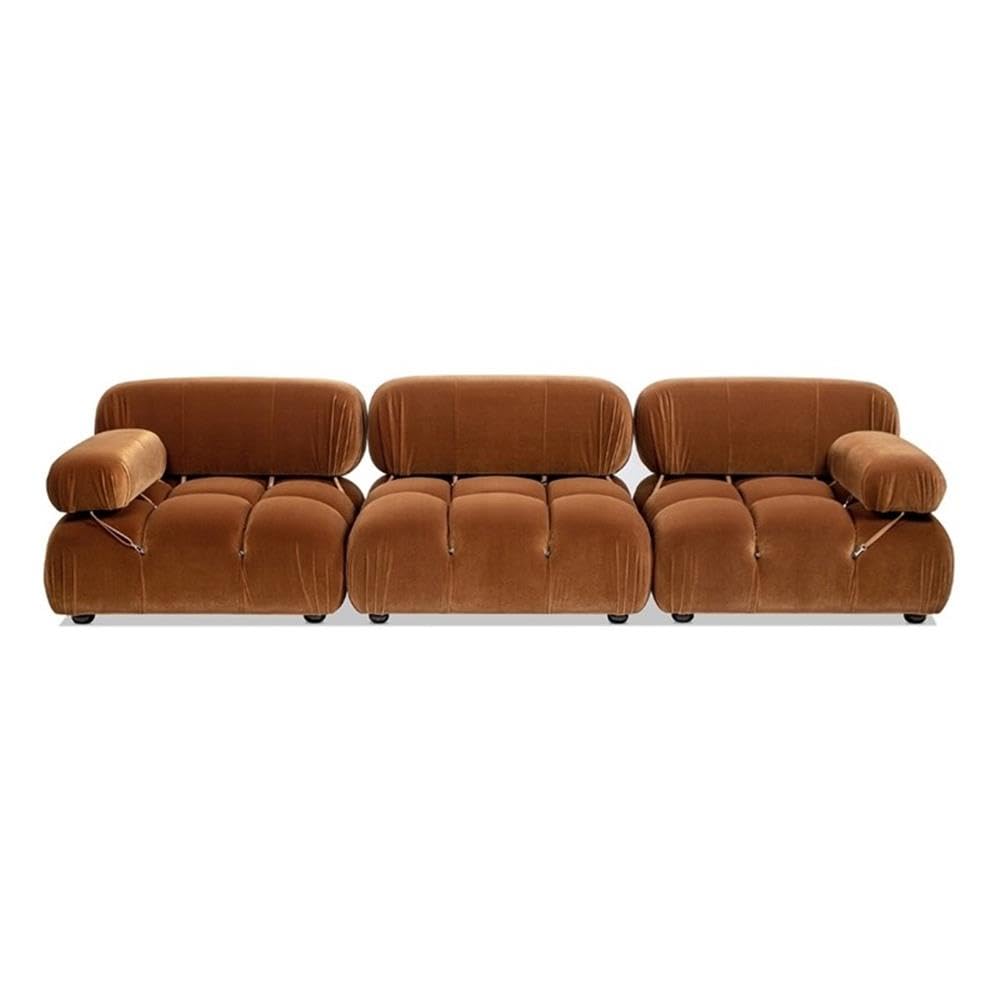Burnt Orange Velvet 3-Piece Modular Sofa S4182