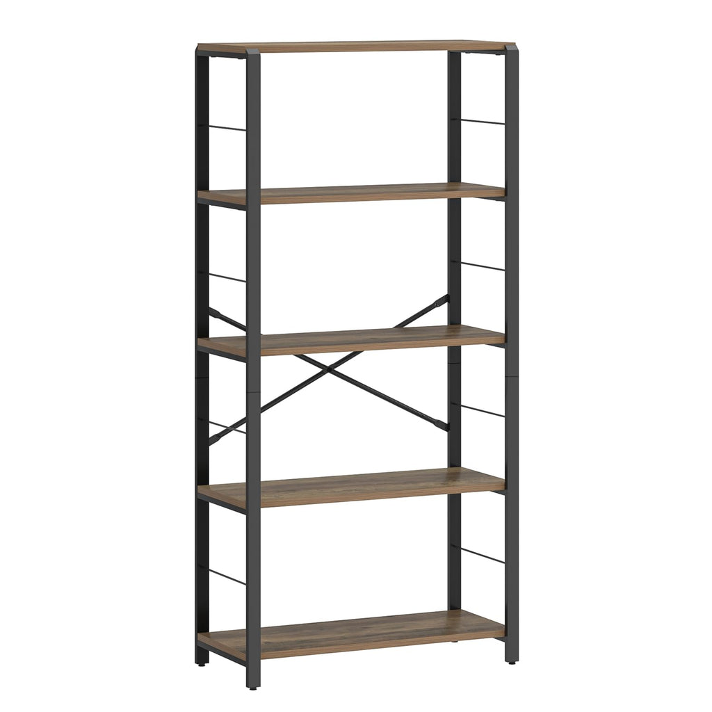 5 Tier Wood and Metal Bookshelf N135