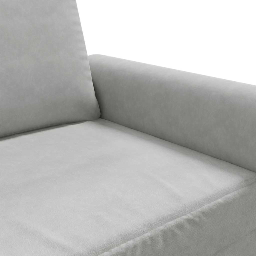 Light Gray Velvet 3-Seater Sofa T4615