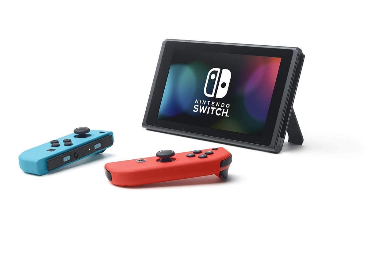 Nintendo Switch OLED Model with Neon Blue and Neon Red Joy-Con and 32GB Micro SD Card E357