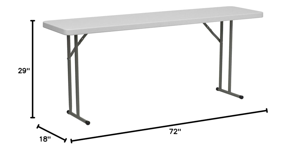 6-Foot Granite White Plastic Folding Training Table X826
