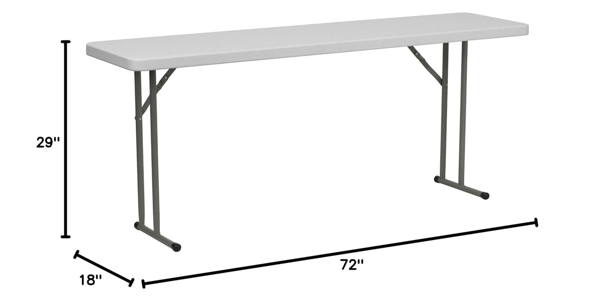 6-Foot Granite White Plastic Folding Training Table X826