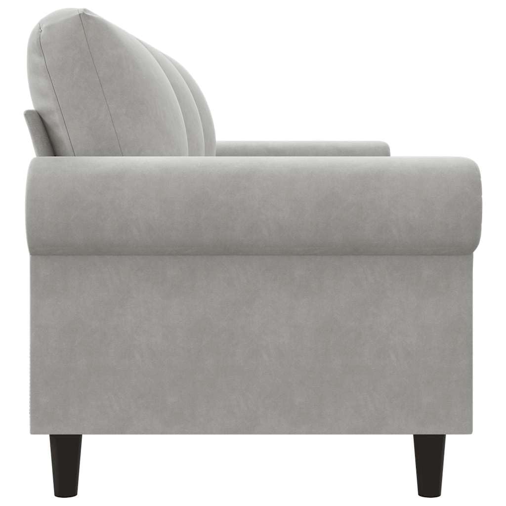 Light Gray Velvet 3-Seater Sofa T4615