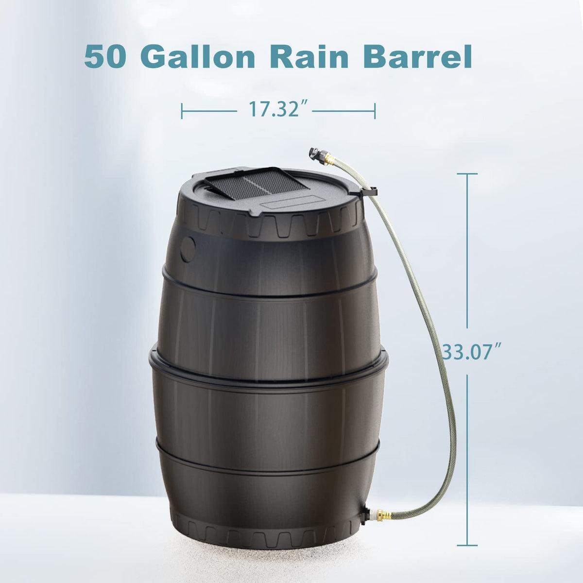 50 Gallon BPA Free Rainwater Collection Barrel with Water Diverter S5610