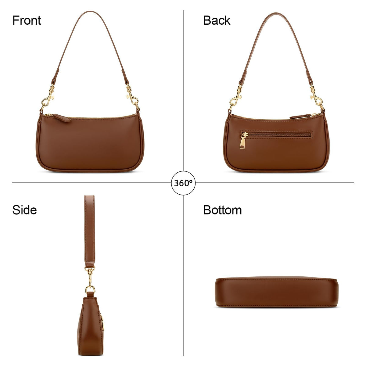 Small Black Purse with Zipper Closure D678