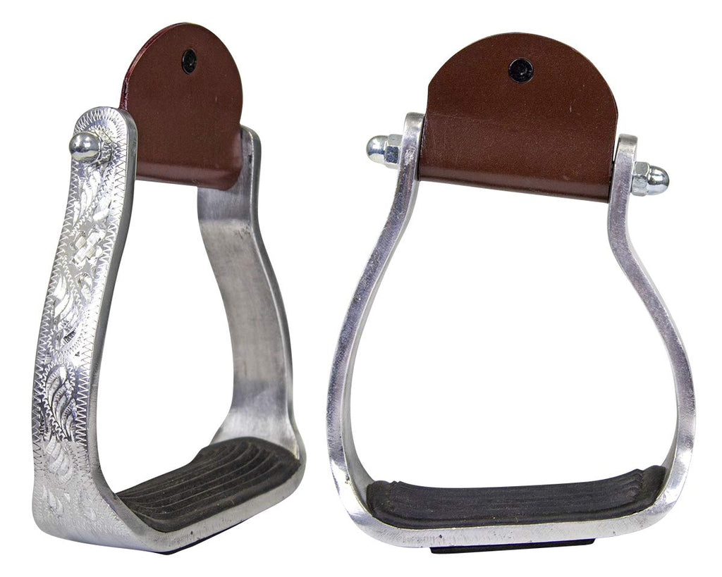 Angled Engraved Western Show Stirrups P185