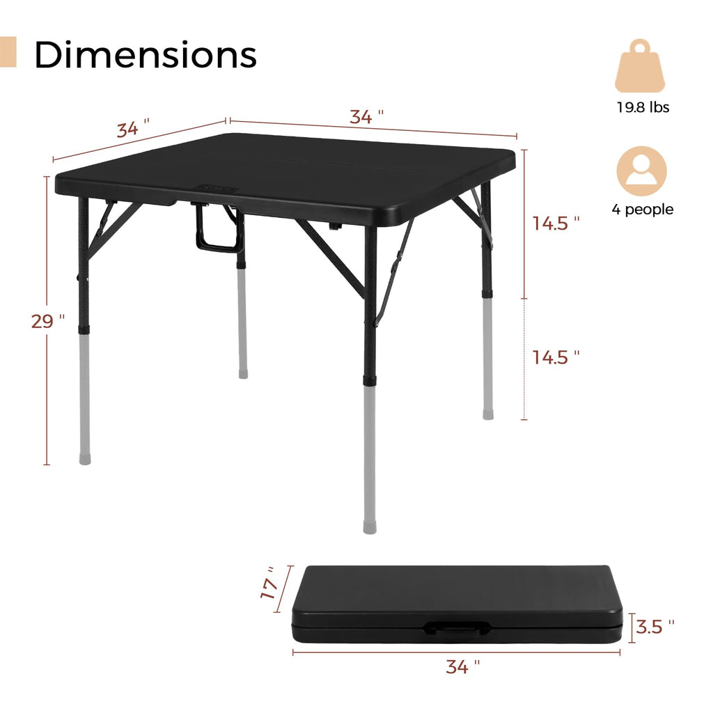 34" Black Folding Card Table I416