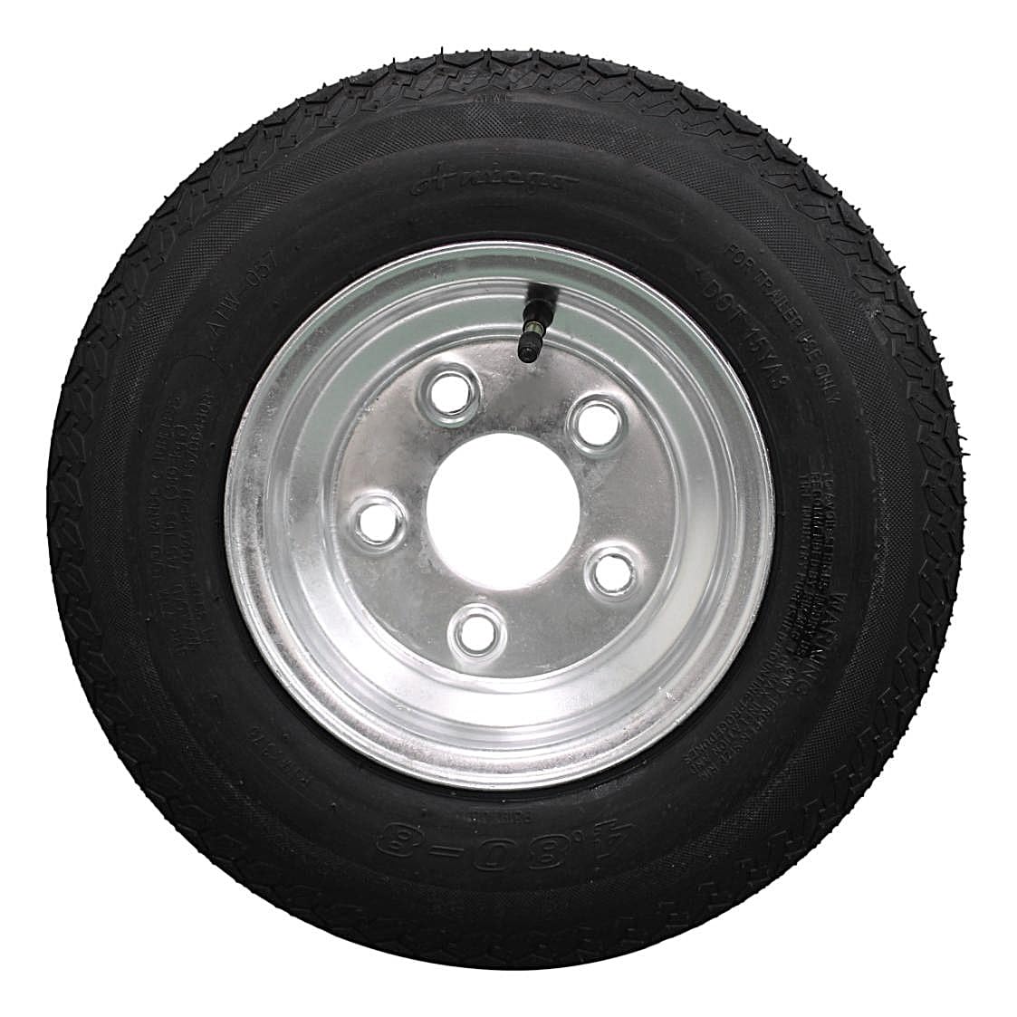 4.80-8 Trailer Tire & Wheel 5 Lug Galvanized E434