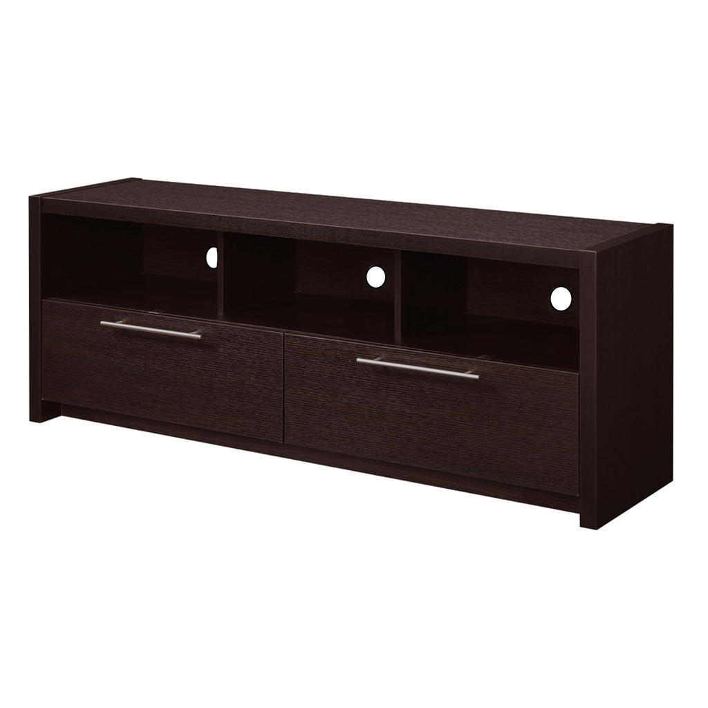 Espresso TV Stand with Storage Cabinets & Shelves B3989