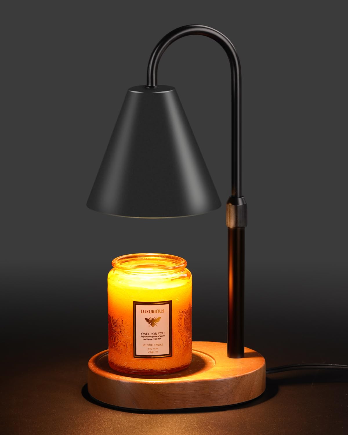 Black Dimmable Candle Warmer Lamp with Timer H278650
