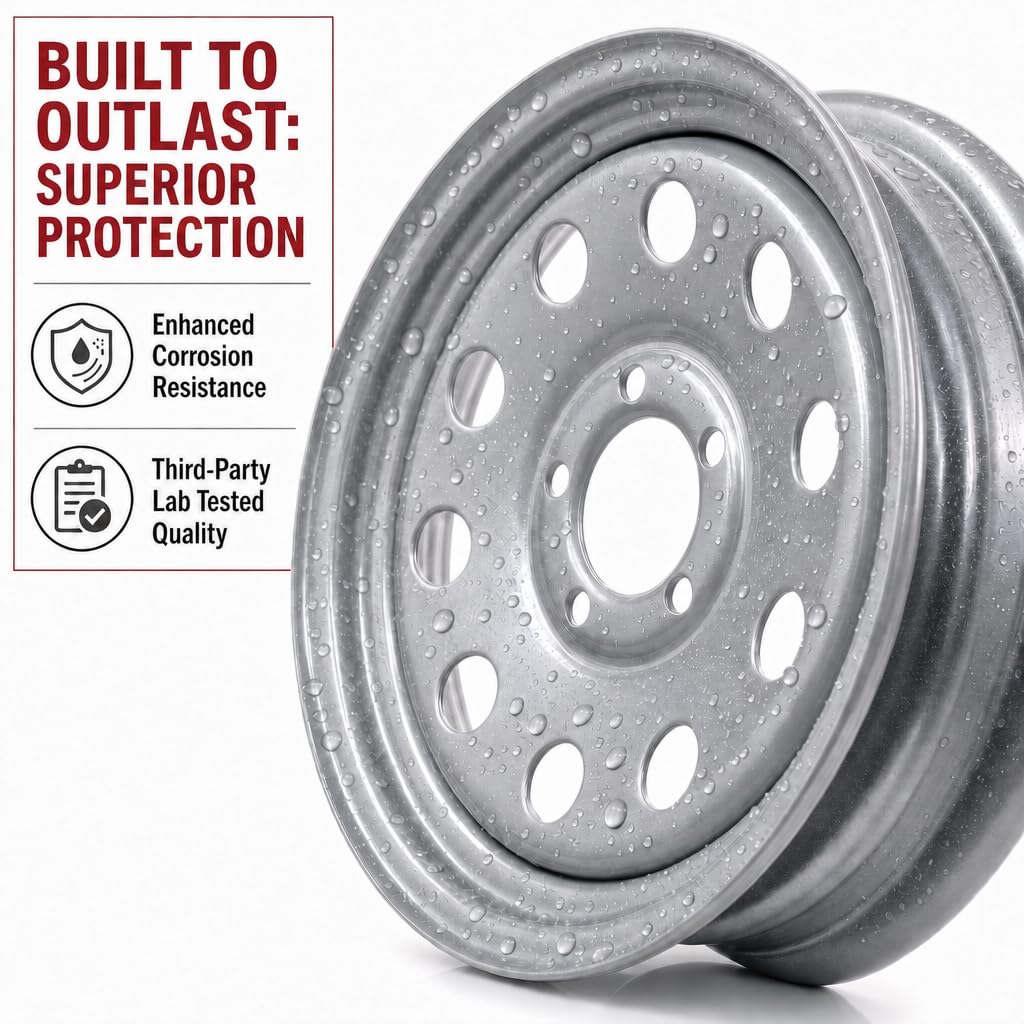 15 Inch 5 Lug Silver Trailer Wheel Y791