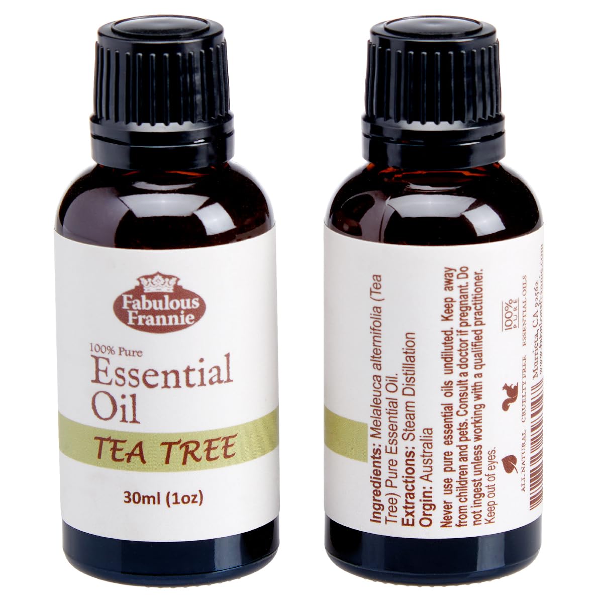 4 Pure Essential Oil Set Peppermint Lavender Sweet Orange Tea Tree 30ml L69252