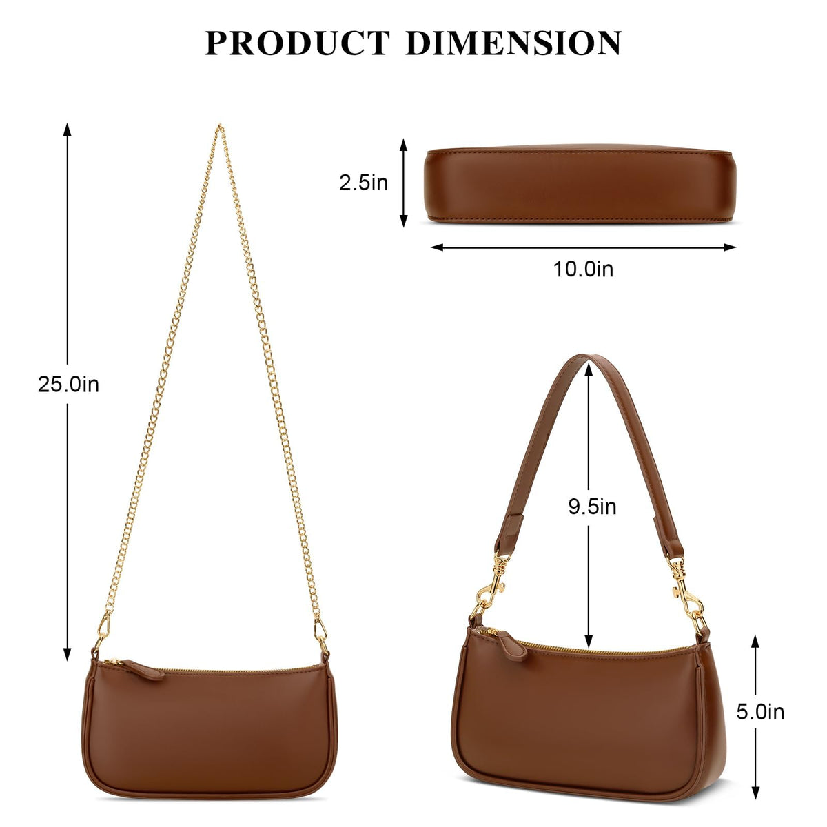 Small Black Purse with Zipper Closure D678