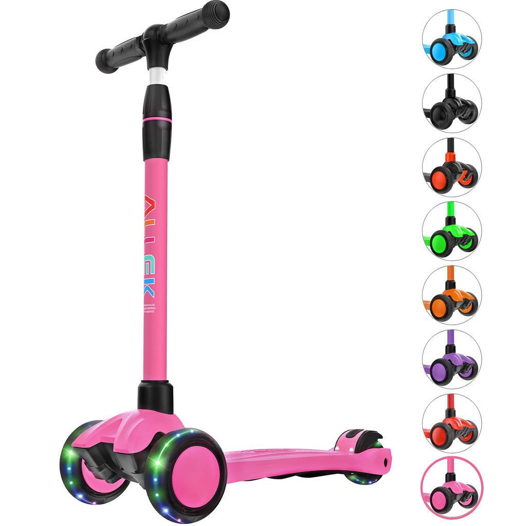 Kick Scooter 3-Wheeled Push Scooter with Light-Up Wheels X604212