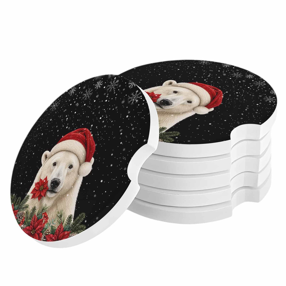Absorbent Ceramic Stone Car Coasters Set of 2 G6444