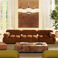 Burnt Orange Velvet 3-Piece Modular Sofa S4182