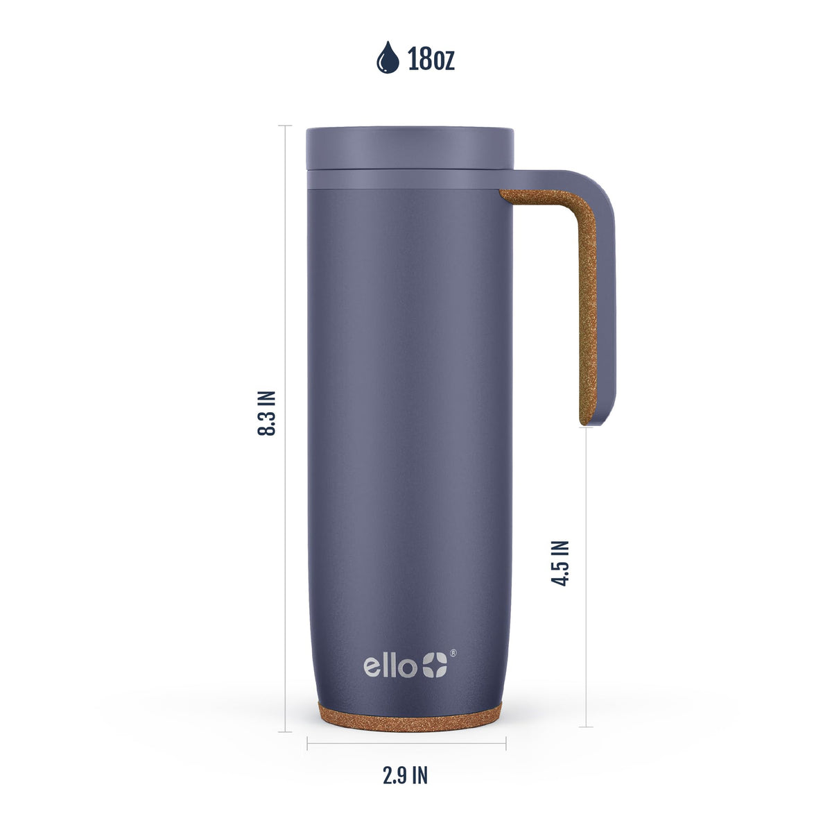 18oz Insulated Stainless Steel Travel Mug with Handle O81522
