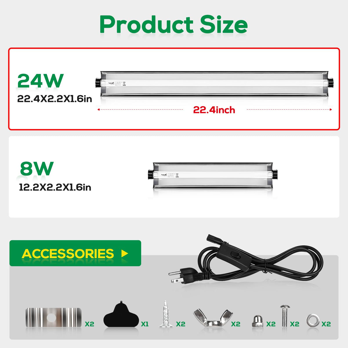 24W Reptile Terrarium Hood 10.0 UVB Light Bulb C550138