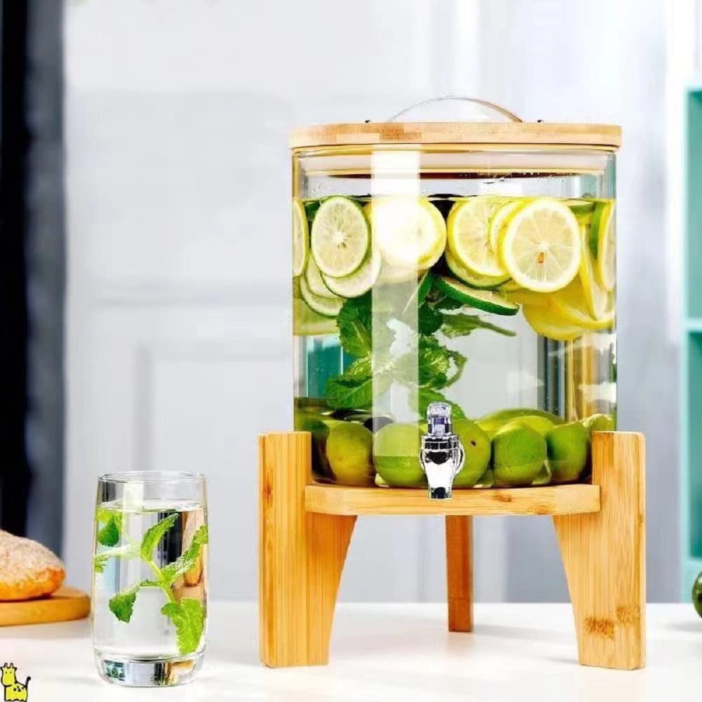 Bamboo Beverage Dispenser Stand for 5 Gallons F31783