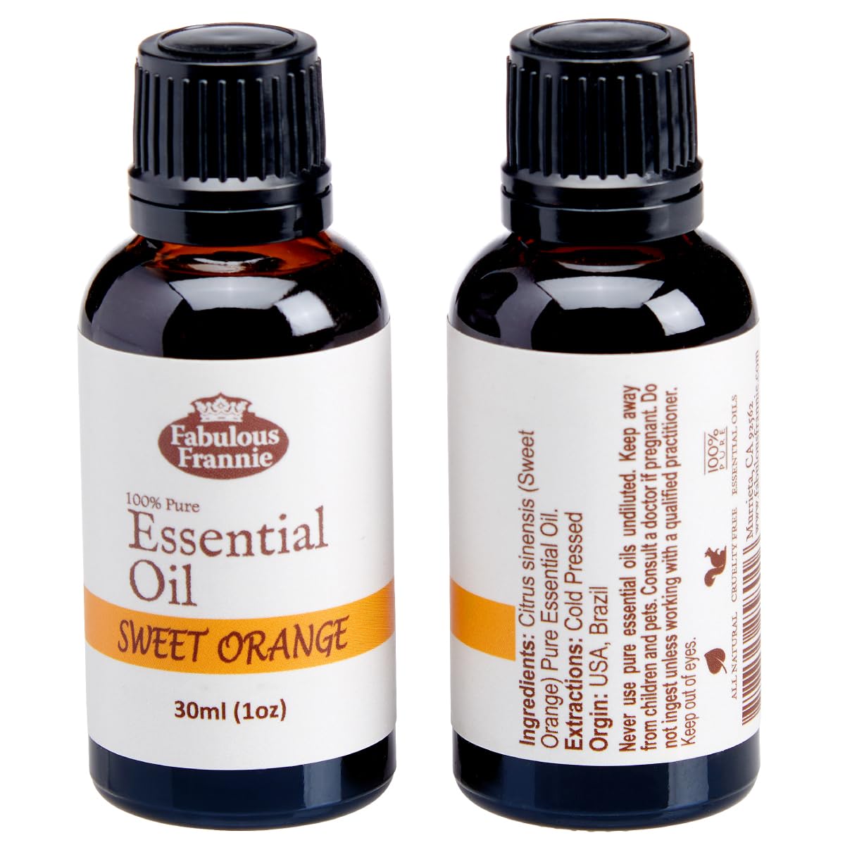 4 Pure Essential Oil Set Peppermint Lavender Sweet Orange Tea Tree 30ml L69252