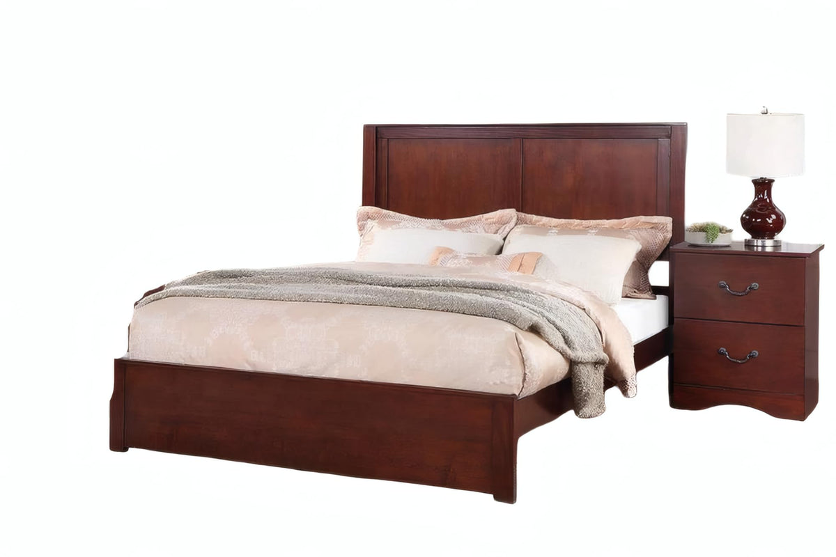 California King Bed Frame with Two Panel Headboard V878