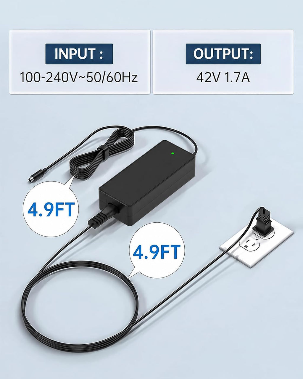 42V 1.7A Charger for Electric Scooter H1672