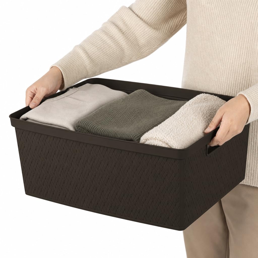 Brown Plastic 4 Drawer Storage Organizer J587
