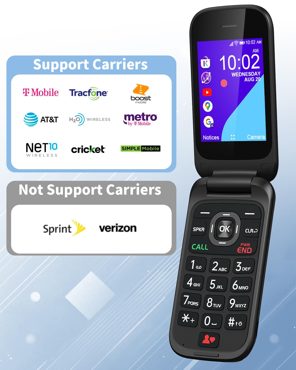 2.8" Dual Screen 4G LTE Flip Phone Y556