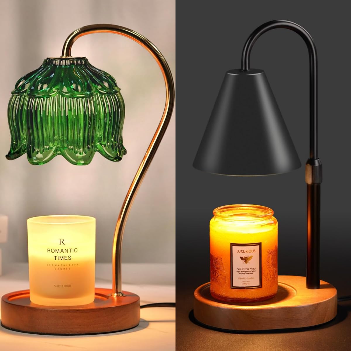 Black Dimmable Candle Warmer Lamp with Timer H278650