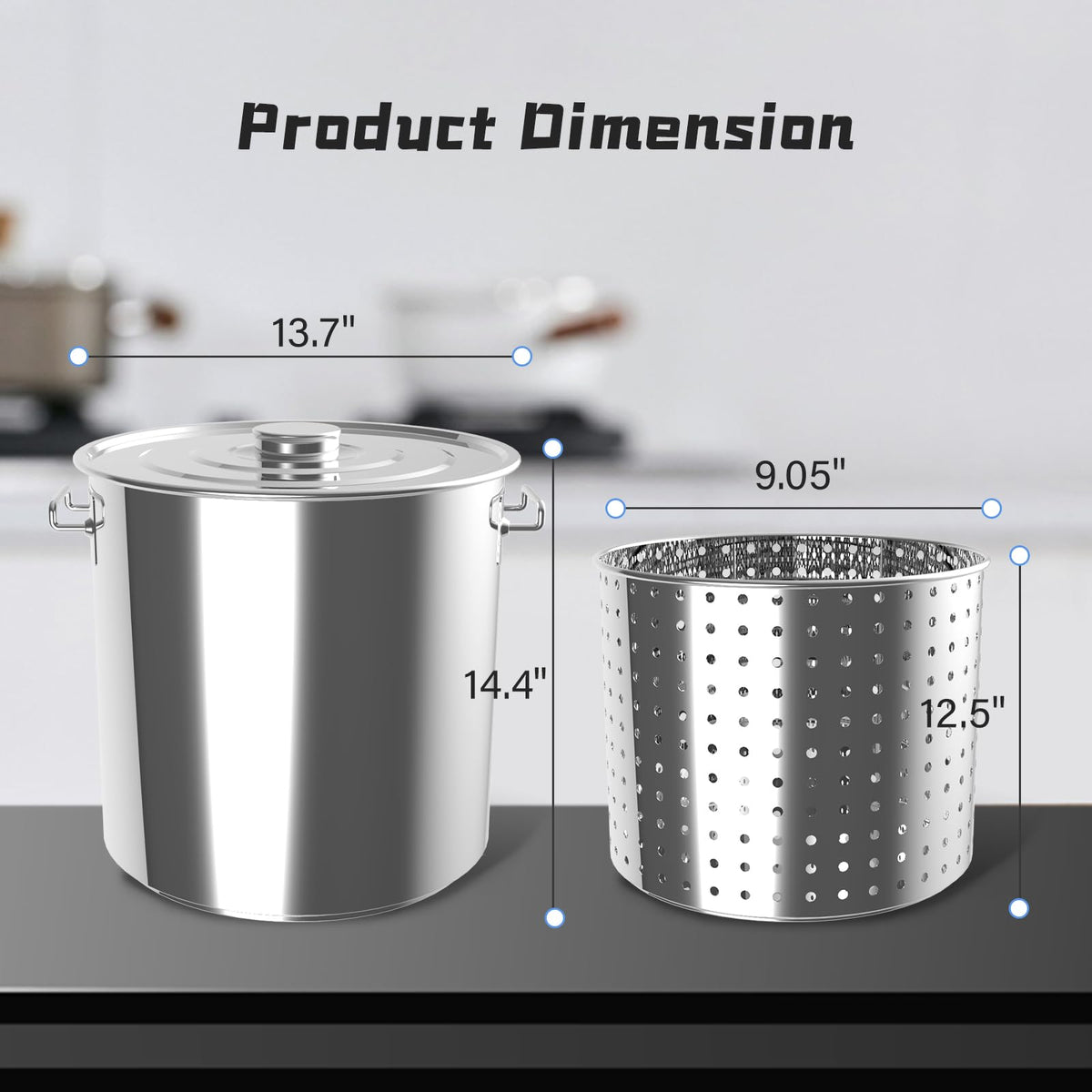 40-Quart Stainless Steel Seafood Boil Pot with Strainer T891