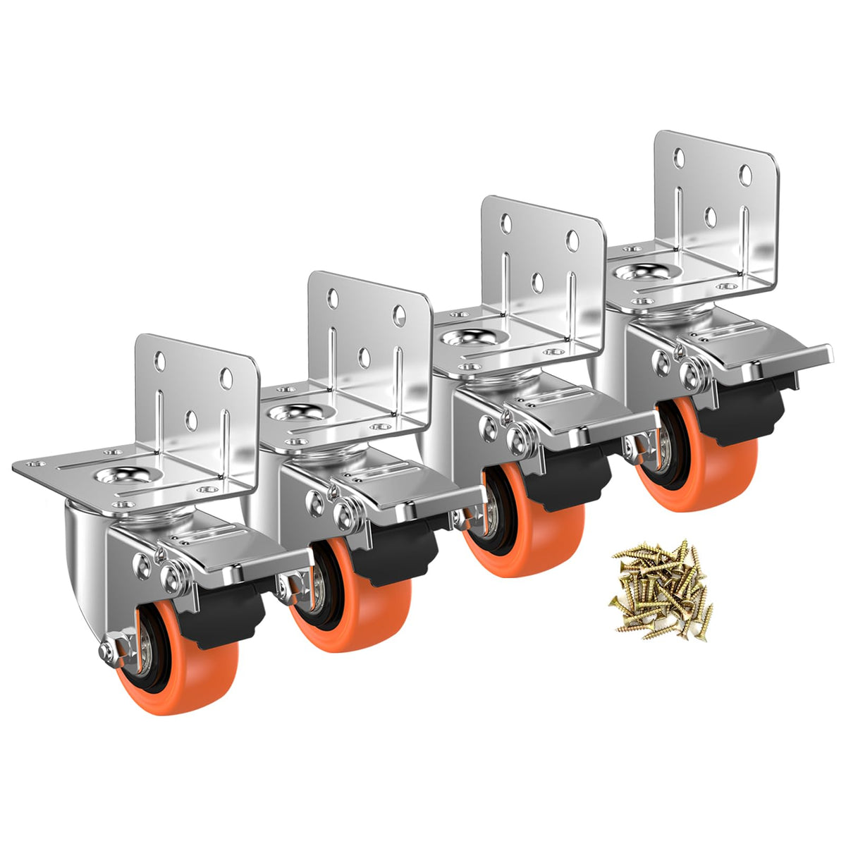 2" L-Shaped Swivel Caster Wheels Set of 4 Q6406