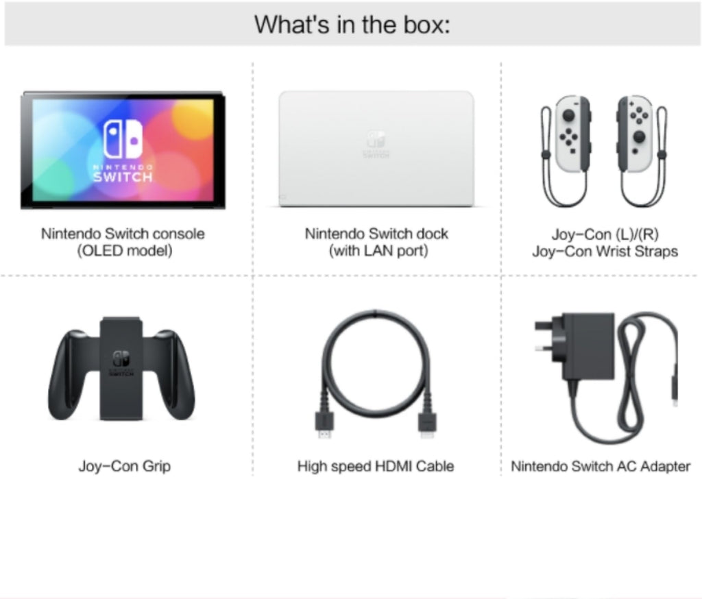 Nintendo Switch OLED Model with Neon Blue and Neon Red Joy-Con and 32GB Micro SD Card E357