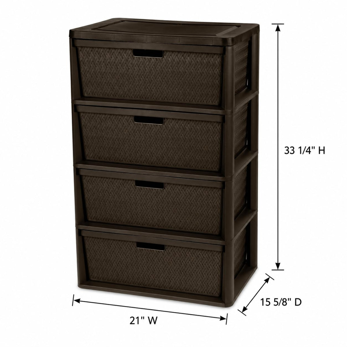 Brown Plastic 4 Drawer Storage Organizer J587