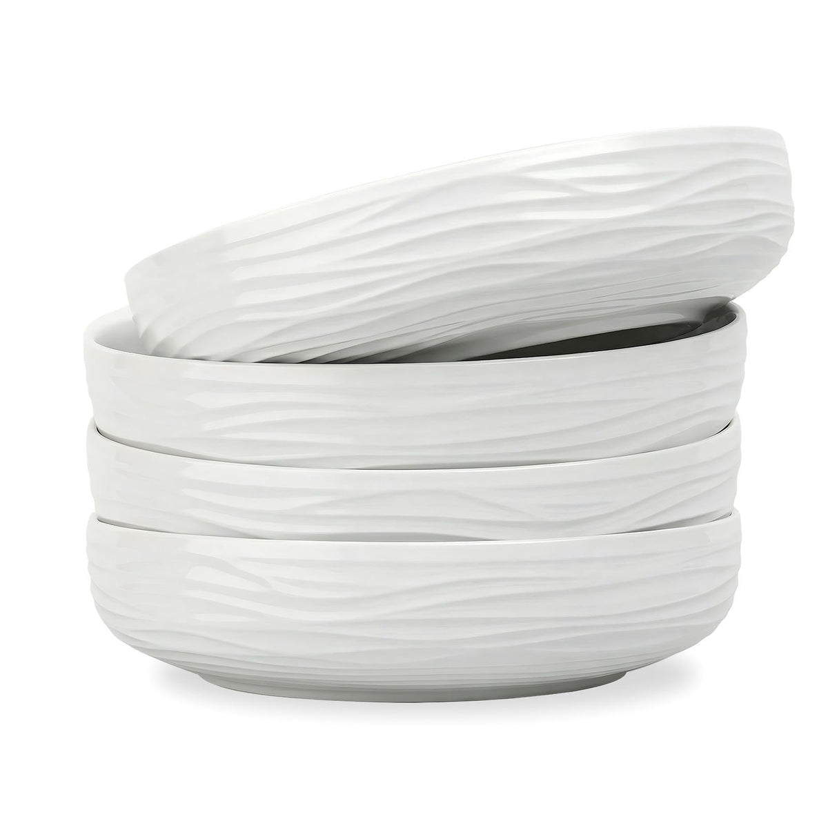 White Pasta Bowls Set of 4 U858