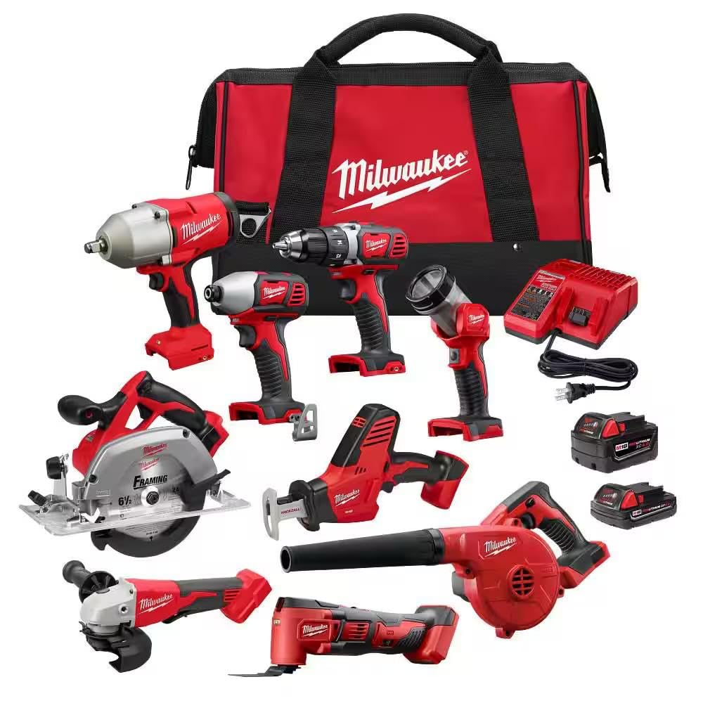 18-Volt Lithium-Ion Cordless 9-Tool Combo Kit with 4.0 Ah Batteries K65678