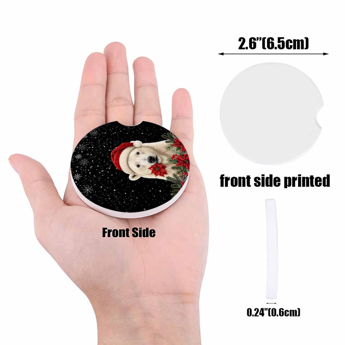Absorbent Ceramic Stone Car Coasters Set of 2 G6444