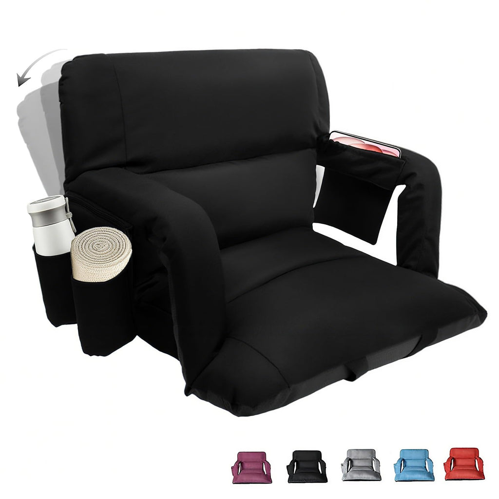 Black 25" Wide Stadium Seat with Back Support F46940