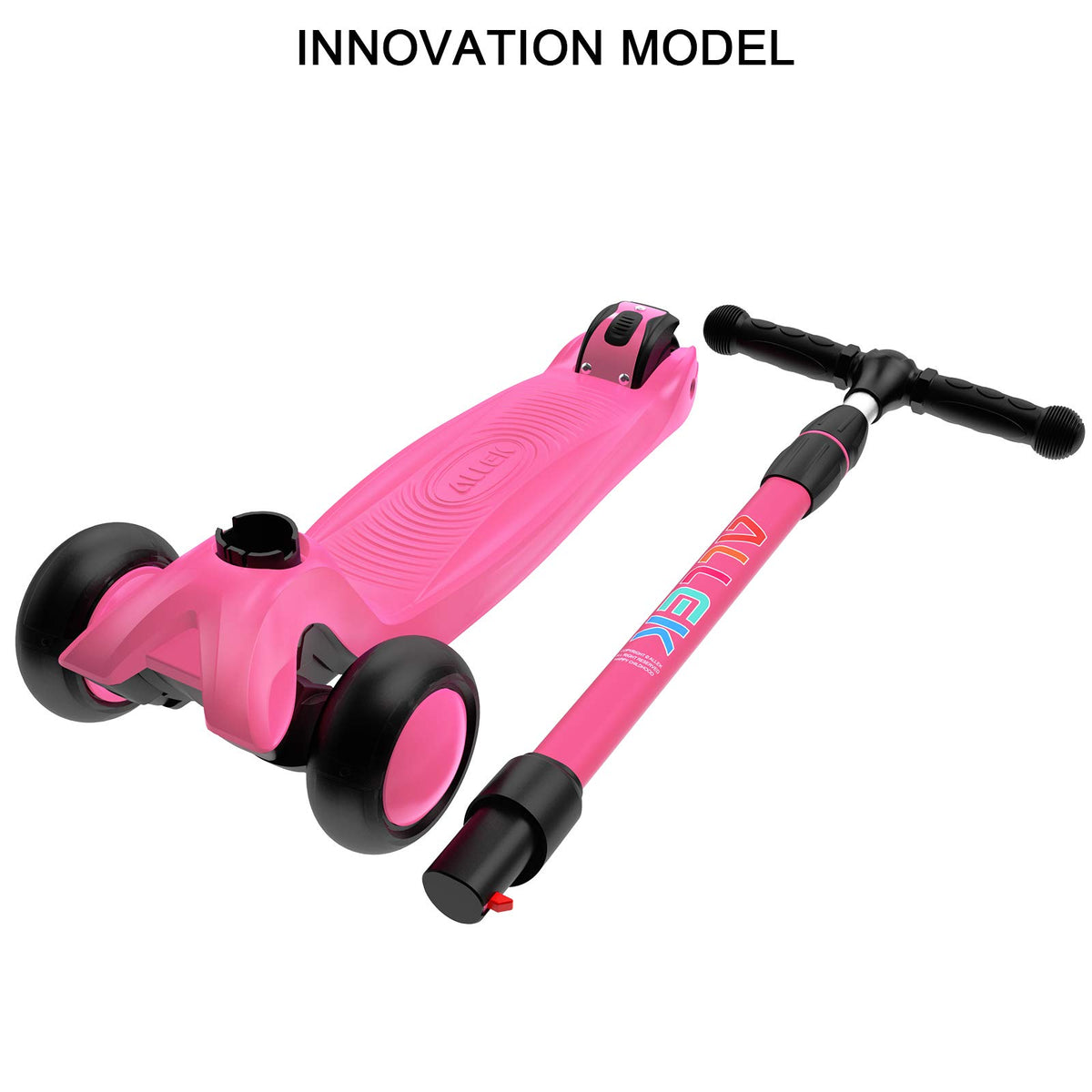 Kick Scooter 3-Wheeled Push Scooter with Light-Up Wheels X604212