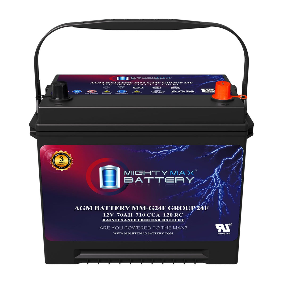 12V 70Ah AGM Replacement Battery Y66198