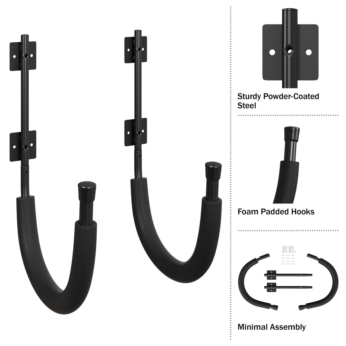 2-Pack Kayak Storage Hook Sets Wall Mount Hangers 100lb Capacity I121
