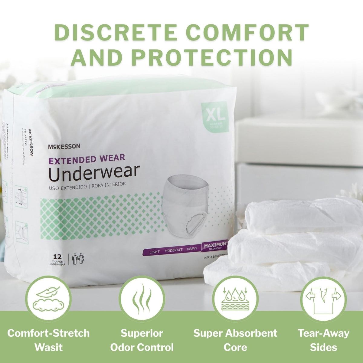 Adult Incontinence Underwear XL 12 ct D9067