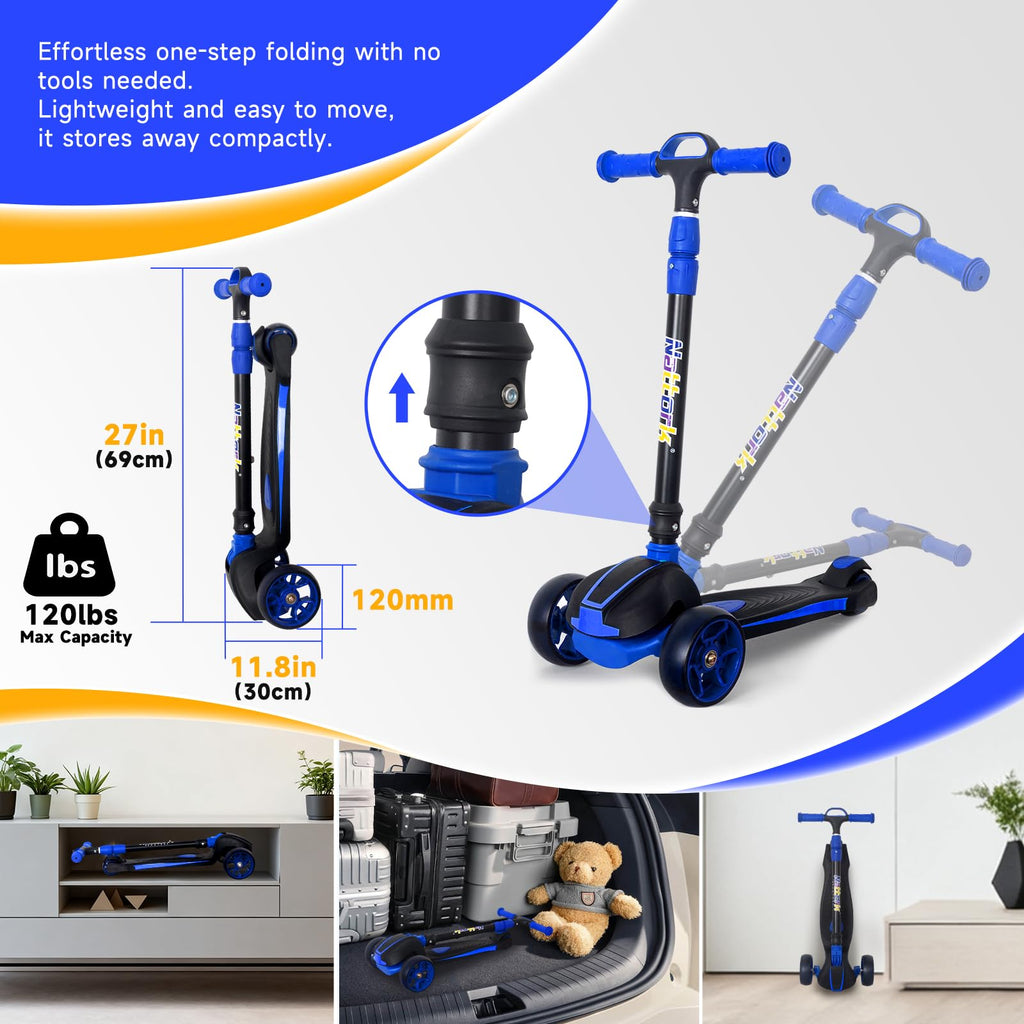 Kids 3-Wheel Foldable Kick Scooter S826