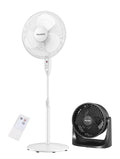 16'' Pedestal Fan & 7'' Table Fan Bundle, Black M78543
