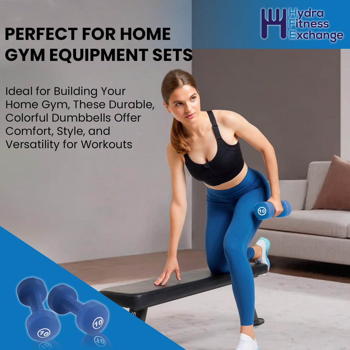 Neoprene Coated Dumbbell Set Blue C60168