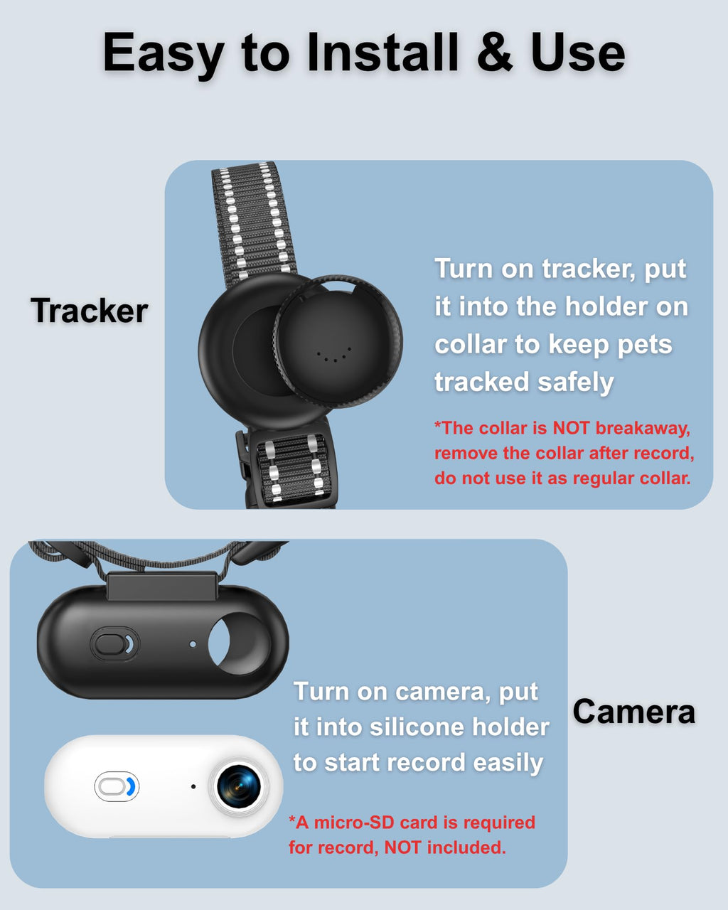 Cat Camera Collar with Location Tracker P6641
