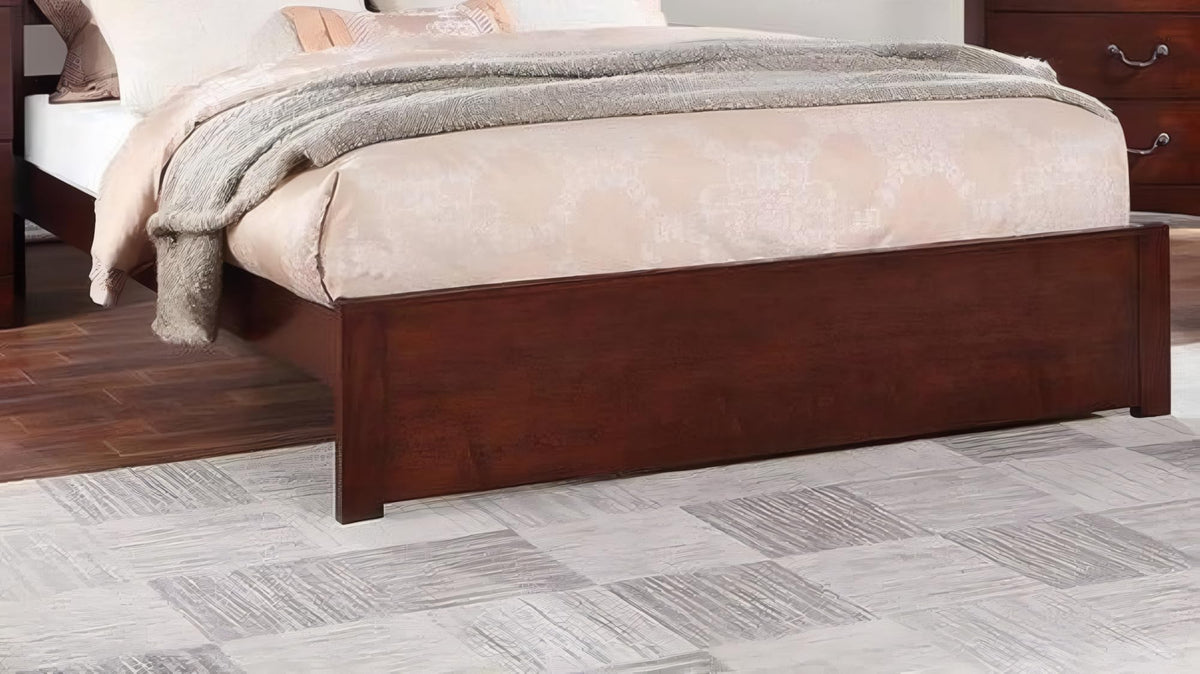 California King Bed Frame with Two Panel Headboard V878